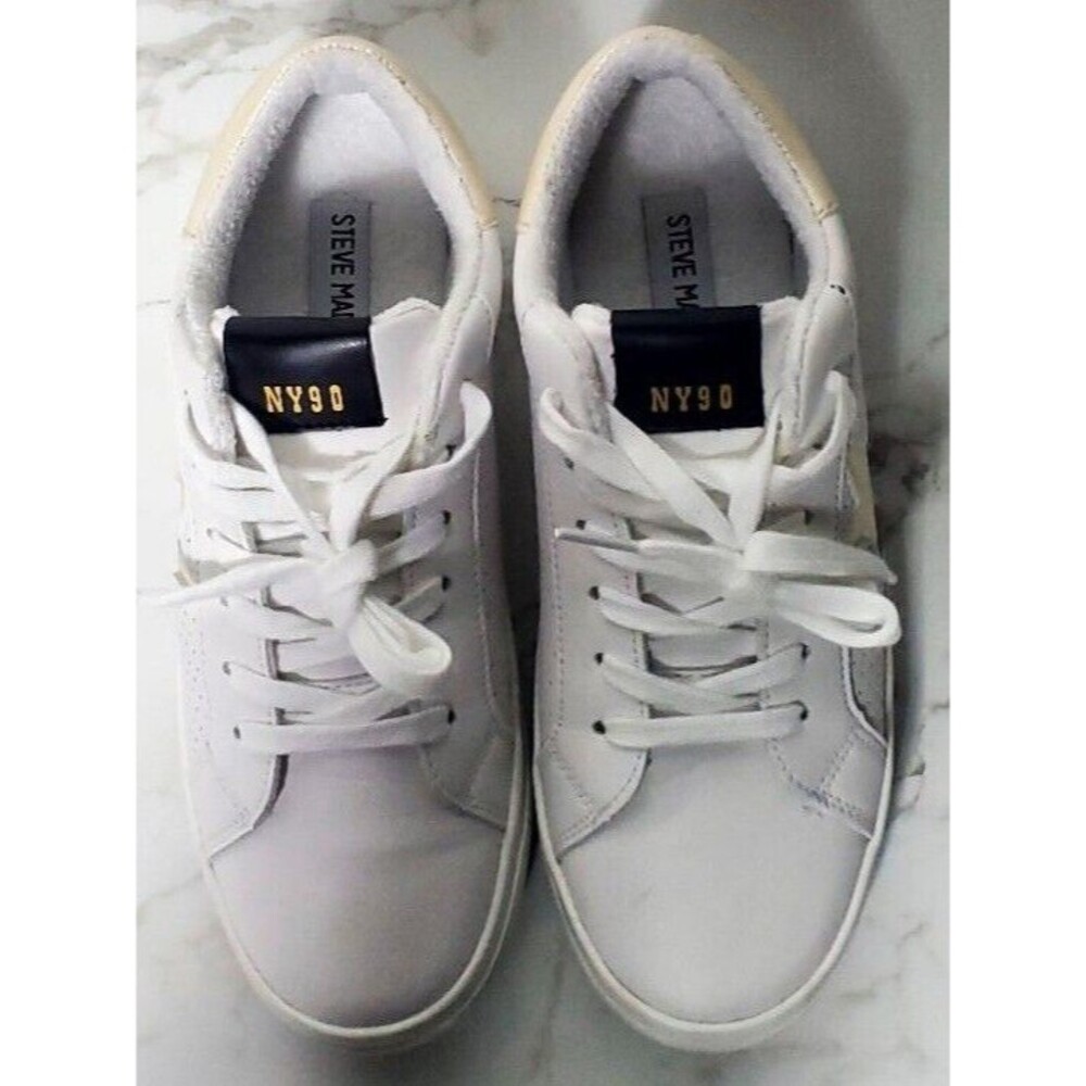 Steve Madden Size 8 Starling Leather Sneakers Starling/STAR12S1 GUC - Picture 6 of 8